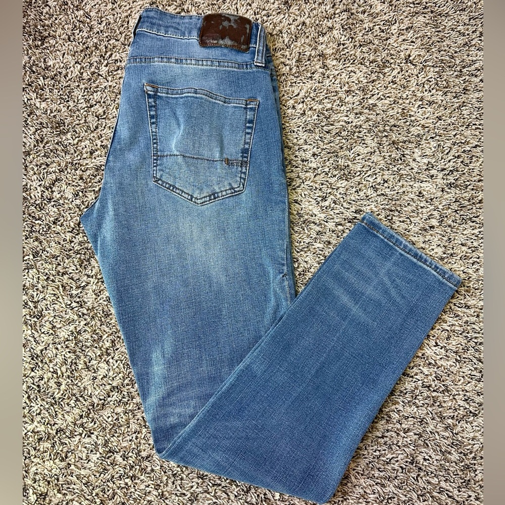 Aeropostale Distressed Light Wash Blue Skinny Jeans Mens Size 29x30 Casual Denim